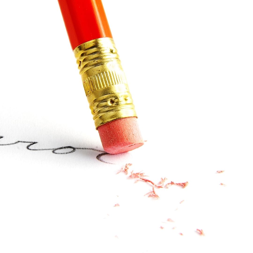 Fehlerbehbung und -korrektur ausradieren, korrigiern